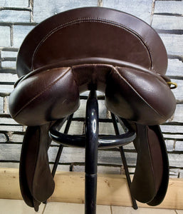 17” Wide Jeffries Falcon Hawk Event GP Saddle - Brown