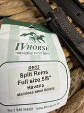 Load image into Gallery viewer, S/H IV Horse 5/8” Leather Split Pelham Reins -Brown- Full