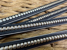 Load image into Gallery viewer, Silver Clinchered Browband, Silver Piping and Black Padding