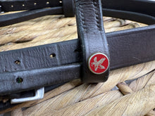 Load image into Gallery viewer, S/H Jeffries Falcon Stitched Flash Hunter Bridle -Pony- Brown