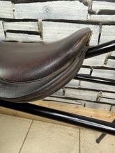 Load image into Gallery viewer, 14 1/2” MW Bart J Snowball English Tiny Pony Show Saddle - Brown