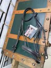 Load image into Gallery viewer, Jeffries Falcon Weymouth Double Bridle - Black -Full Size- English Leather