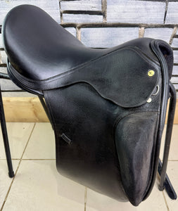 17” Wide Holistic Saddlery Monoflap Dressage Saddle - Black