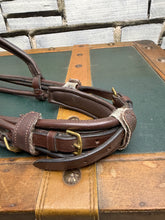 Load image into Gallery viewer, Rolled Flash Dressage Snaffle Bridle - Brown/Tan -Cob Size