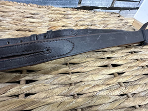 S/H English Leather Running Martingale - Brown/Brass - Cob