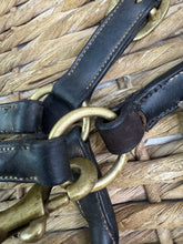 Load image into Gallery viewer, S/H Padded Leather Clip Headcollar -Black/Brass- Full