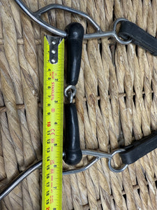 S/H 5 1/4” Jointed Vulcanite American Gag Bit with Cheeks