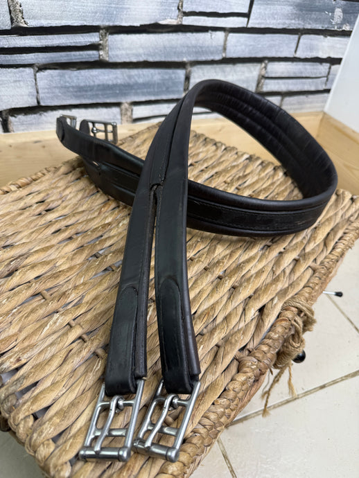 S/H 50-52” English Padded Atherstone Leather Girth-Brown