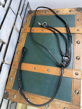 Load image into Gallery viewer, Equiport Rolled Leather Running Martingale -Black- Full Size - Italian Leather