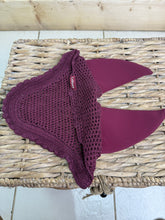 Load image into Gallery viewer, S/H Lemieux Acoustic Diamonte Fly Hood/Ears -Burgundy- L