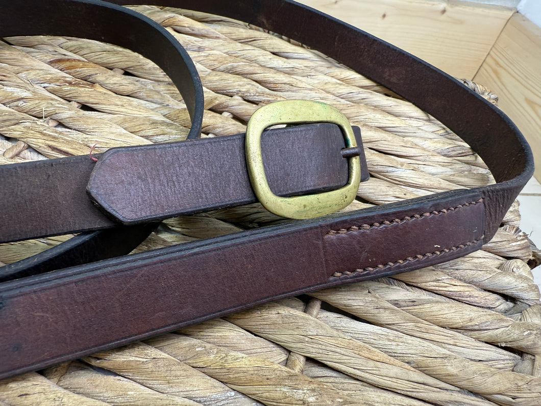 S/H 1” Leather In-hand Showing Lead - Brown/Brass Buckle