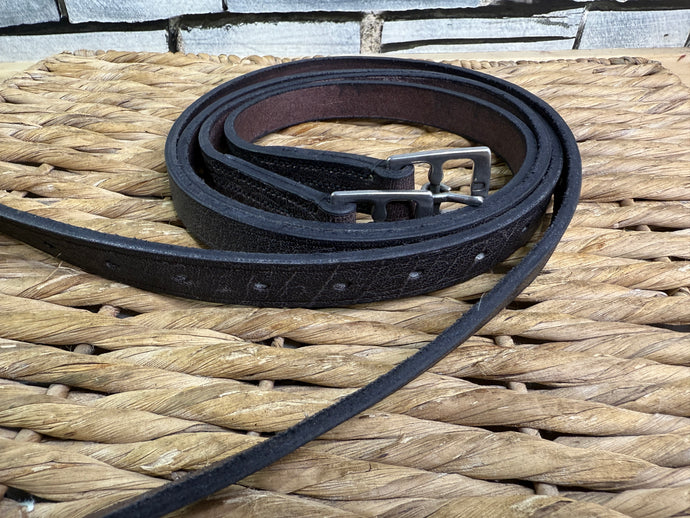 English Made Buffalo Leather Traditional Hunting Stirrup Leathers - Brown