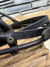 Load image into Gallery viewer, S/H Passier Rolled Dressage Snaffle Bridle - Black - Cob/Full