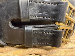 S/H 24” English Soft Padded Leather Dressage Girth-Black