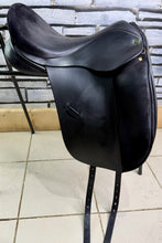 Load image into Gallery viewer, 17 1/2” Wide Ideal Suzannah Dressage Saddle - Black - Suede Seat &amp; Knees