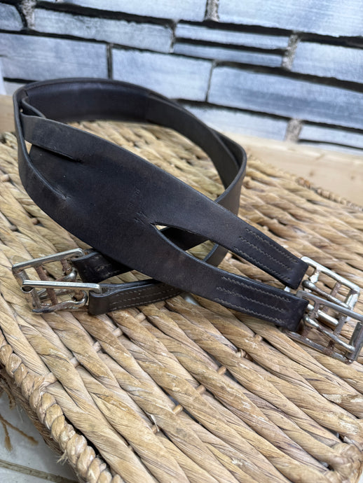 S/H 44” English Leather Balding Anti-Chafe Girth - Brown