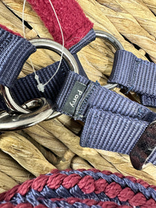 S/H Lemieux Burgundy/Navy Headcollar/Leadrope Set - Pony
