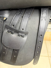 Load image into Gallery viewer, 15” Medium Leather Pony GP/Jump Saddle - Black - Point &amp; Balance Straps