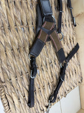 Load image into Gallery viewer, S/H Elastic 5-Point Breastplate &amp; Martingale -Brown- Small Pony