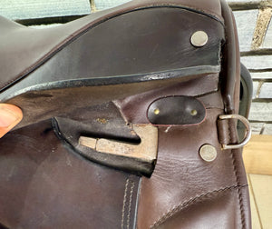 15” XW English Hoop Tree WH Pony  Show Saddle - Brown