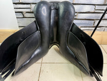Load image into Gallery viewer, 17 1/2” Wide Ideal Suzannah Dressage Saddle - Black - Suede Seat &amp; Knees