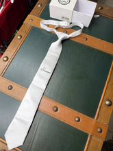 Load image into Gallery viewer, Harcour Milton White Satin Gents Competition Tie in Box - Show Jumping