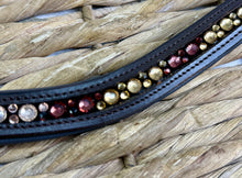 Load image into Gallery viewer, ‘Soft Wave’ Padded Tonal Crystal Browband - All Sizes &amp; Colours