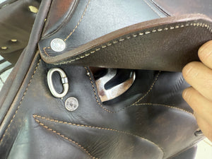 16 1/2” MW Antares Connexion Monoflap Jump Saddle - Brown