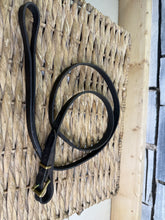 Load image into Gallery viewer, S/H 3/4” Leather In-hand Showing Lead - Black/Brass Buckle