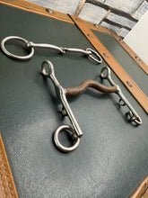 Load image into Gallery viewer, 4 1/2” Double Bits - Ported Sweet Iron Weymouth &amp; Small Ring Bridoon- Showing