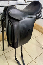 Load image into Gallery viewer, 17 1/2” Wide Ideal Suzannah Dressage Saddle - Black - Suede Seat &amp; Knees
