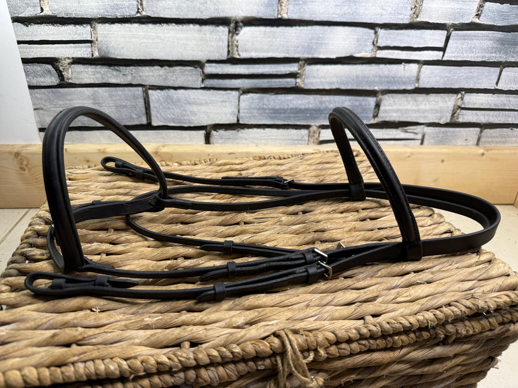 S/H English Snaffle TB Cavesson Bridle - Brown - Full