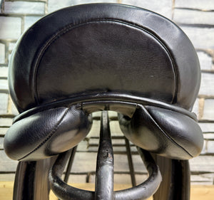 17 1/2” Medium Heritage Yin-Yang Dressage Saddle - Black