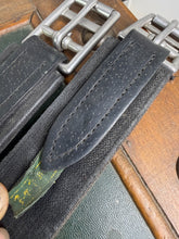 Load image into Gallery viewer, 54”/135cm Devoucoux Elasticated Leather Stud/Jumping Stud Girth-Black - Soft Padding