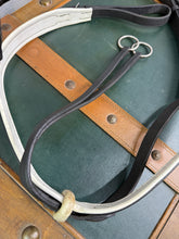 Load image into Gallery viewer, Racing Style Breastplate &amp; Martingale - Cob - Black/White Leather - Padded