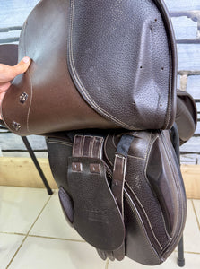 17” MW/Wide Whitaker Madrid Jump Saddle - Brown