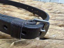 Load image into Gallery viewer, New English Leather Flash Strap -Black/Brown- Pony/Cob/Full