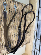 Load image into Gallery viewer, S/H Elasticated Leather Adjustable Side Reins - Full - Brown