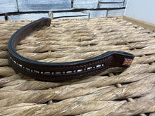 Load image into Gallery viewer, Kate Negus Diamonte Curved Browband - Cob/15” - Brown - English Quality Hand Made Bling
