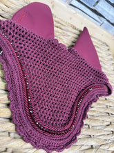 Load image into Gallery viewer, S/H Lemieux Acoustic Diamonte Fly Hood/Ears -Burgundy- L