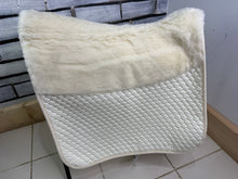Load image into Gallery viewer, Nuumed Half Wool Lined Dressage Saddlecloth - Ivory/Cream - L