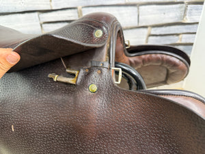 16 1/2” Global Saddlery English 1 1/4 St/8kg Weighted Racing Saddle - Brown