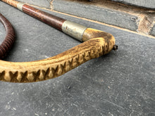 Load image into Gallery viewer, Gents Vintage Hunt Whip - Double Collars - Plaited Leather Thong