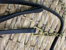 Load image into Gallery viewer, Brass Chain English Leather In Hand Lead with Handle -  Brown