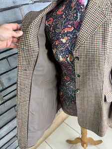 Caldene Ladies Vintage Houndstooth Tweed Jacket - Size 40