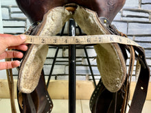 Load image into Gallery viewer, 15” Leather Western Set-Saddle, Headstall, Nathe Gag, Cinch