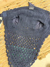 Load image into Gallery viewer, Kingsland Klares Fly Veil/Hat - Green Cilantro/Navy - Full