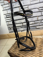 Load image into Gallery viewer, S/H Comfort Flash Dressage Bridle - Black - Full