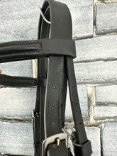 Load image into Gallery viewer, S/H English Padded Flash Bridle - Black - Pony