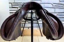 Load image into Gallery viewer, 17” Wide GFS English GP/Jump Saddle - Brown - Square Cantle